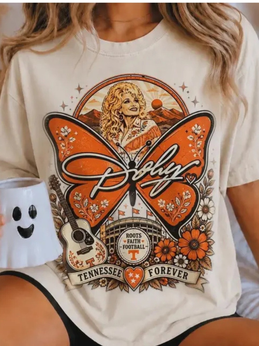 Dolly Parton Tennessee Butterfly Graphic Tee, Vols Country Music Tee, Fan Gift